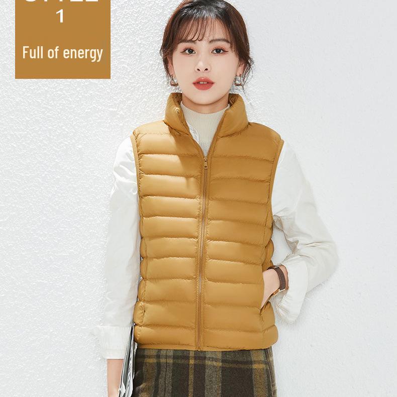 Женский легкий жилет Youjia с 90% пуха белой утки - Без рукавов, теплый и стильный для осени и зимы