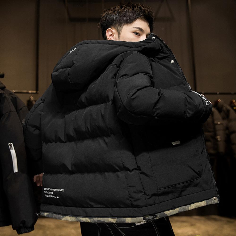 Мужская куртка с цветными блоками, зимняя теплая куртка с капюшоном, пушистая большого размера, повседневная теплая куртка