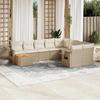 VidaXL Garden Lounge Set with Cushions 10 Pcs, Patio Sofas, Patio Furniture Set, Outdoor Furniture, Beige 3224728