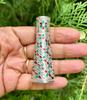 999 Silver Handmade Dry Kajal Box, Surma Kumkum Sindoor Container, Sindur dani dibbi, Elongated Enamelled, 6 cm length, Temple Pooja