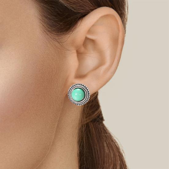 5 пар женских ушей в стиле ретро, ​​бирюзовые, искусственные шпильки в этническом стиле, богемные полые, гладкие, антиаллергенные