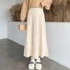 Трикотажные длинные юбки-миди женские с эластичной резинкой на талии, элегантные, осенне-зимние, трикотаж трапециевидной формы, полосатая повседневная винтажная юбка