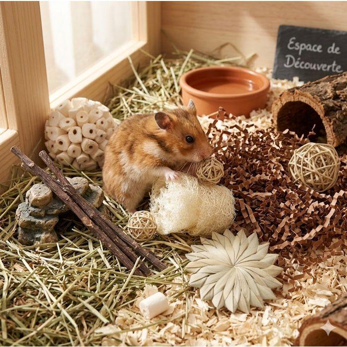 Boite de jouets riche en saveurs et textures pour rongeurs