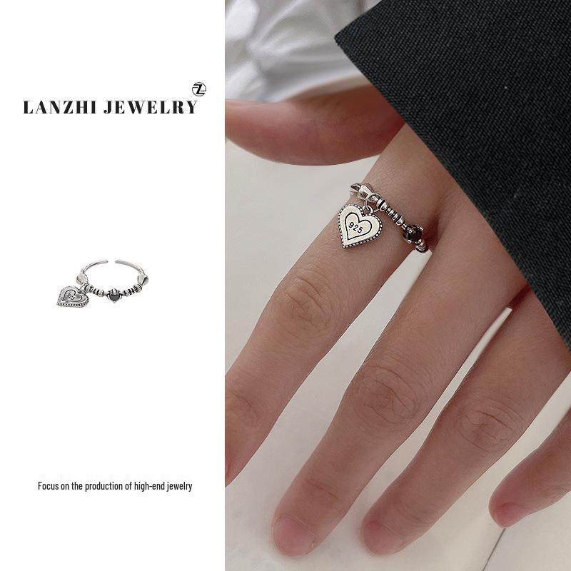 Тайское серебро Женское наборное кольцо - Серебро 925 пробы, Нишевый дизайн, Простые и универсальные украшения