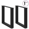 VidaXL Pieds de table basse en U, 2 pièces, noir, 50 x (42-43) cm, acier 4013156