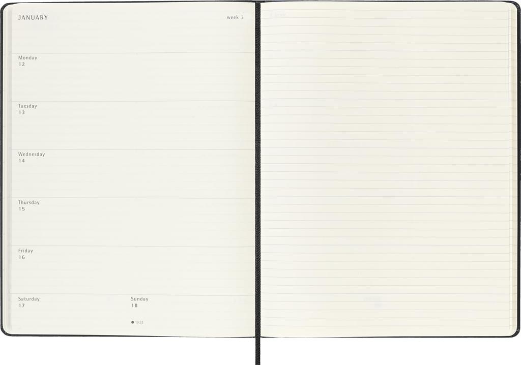 Moleskine 2026 Weekly XL Size x Starts Model DHB12WN4Y26 Planner, 12-Month Diary, (19cm 25cm), Hardcover, Black, January,