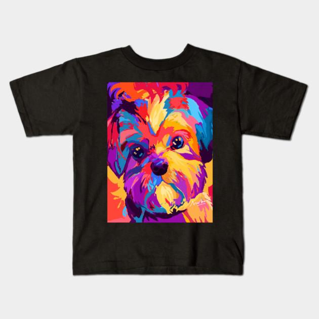 Boys Girls Soft Cotton Graphic Tees Shih Tzu Dog Breathable Daily School Wear Kids T-Shirts