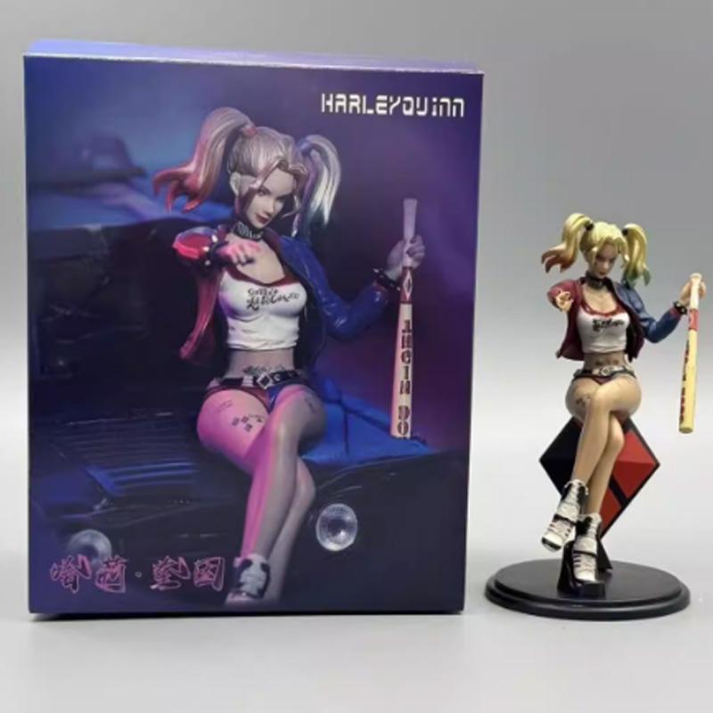 11Cm Anime Character Harley Quinn Sitting Position Pvc Action Figures Desktop Ornament Model Toy Collectible Periphery Fun Gifts