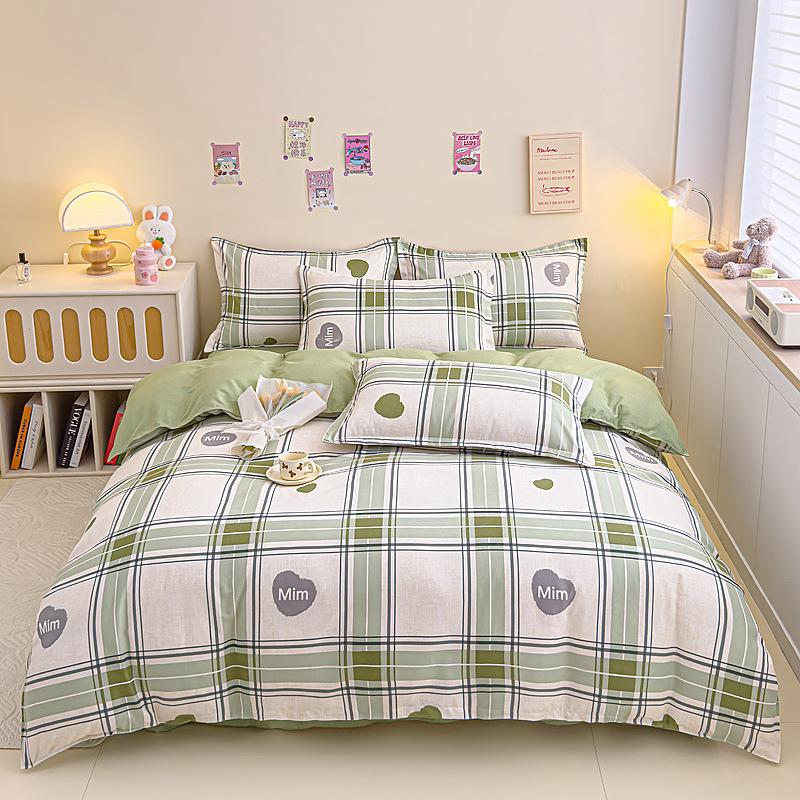 Комплект из четырех предметов из чистого хлопка, утолщенный и шлифованный, комплект из трех предметов из хлопка для общежития