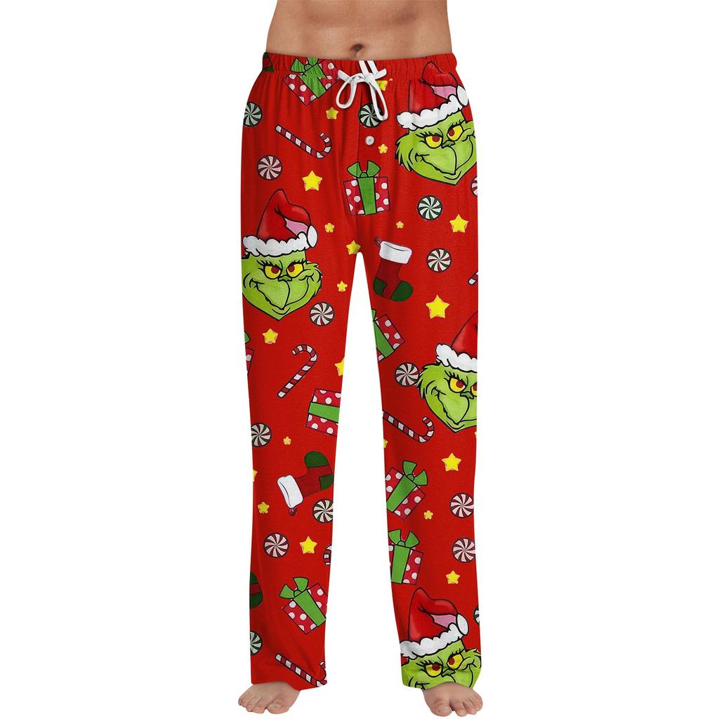 Men's Allover Printed Home Pants Sleeping Pajama Pants Long Pants Pajama Pants