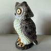Садовая статуэтка совы на солнечной батарее, статуэтка совы из смолы с подсвеченными глазами, уличная чучела совы на солнечной батарее с пружинной головой для крыльца, газона, патио, двора