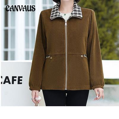 Женская свободная блузка большого размера на осень и зиму с короткими рукавами, куртка Tide для людей среднего и пожилого возраста