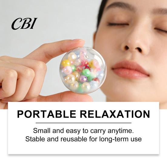 Non-toxic Sensory Toy Beads Pinch Ball, Highly Elastic Soft TPR Stress Portable Ball Relief Toy, Decompression Squeeze for Kids Adults Mini Fidget