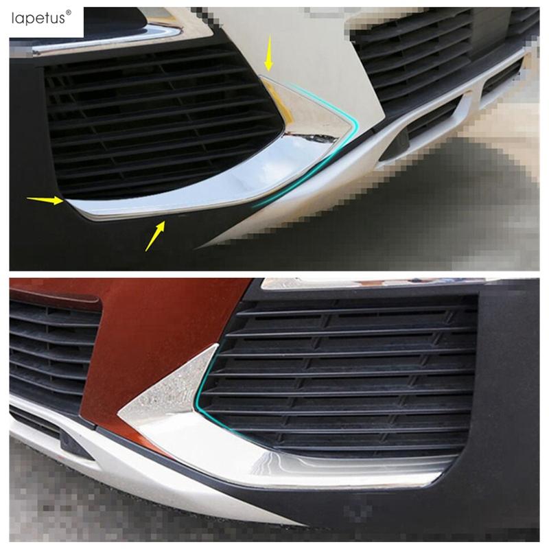 Front Fog Lights Lamp Eyelid Eyebrow Strip Cover Trim ABS Chrome / Carbon Fiber Accessories For Peugeot 3008 3008GT 2017 -