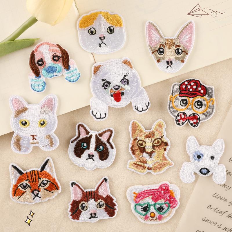 Вышитая этикетка мультяшная милая нашивка наклейка значок животного аксессуары для одежды DIY вышитая тканевая наклейка