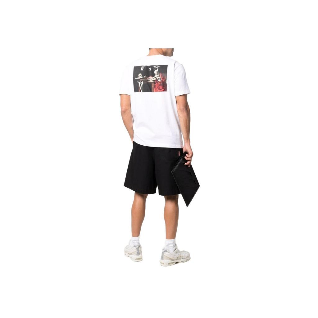 Off-White Caravaggio Paint Slim Tee White/Black Men Tops OMAA027C99JER0050110