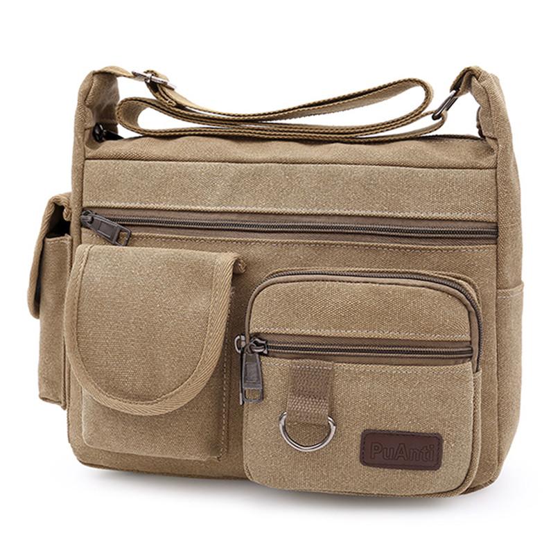 Высококачественная парусиновая сумка-мессенджер, мужская винтажная водостойкая сумка через плечо, портфель, мужская сумка на плечо