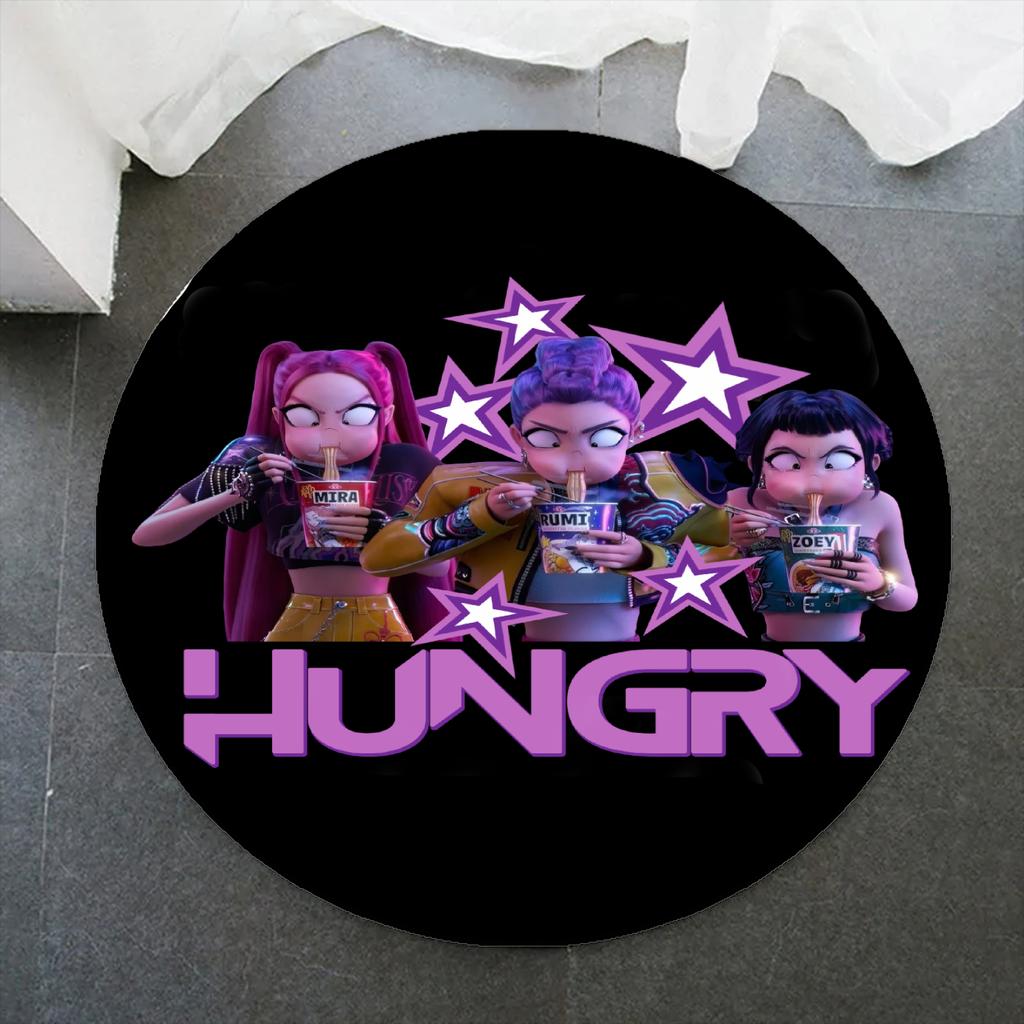 K-POP D-Демоны H-Охотники Круглый ковер для детской комнаты Розовый игровой коврик Мягкий Нескользящий Ковер для Спальни для Девочек Мальчиков Персонализированный Напольный Коврик