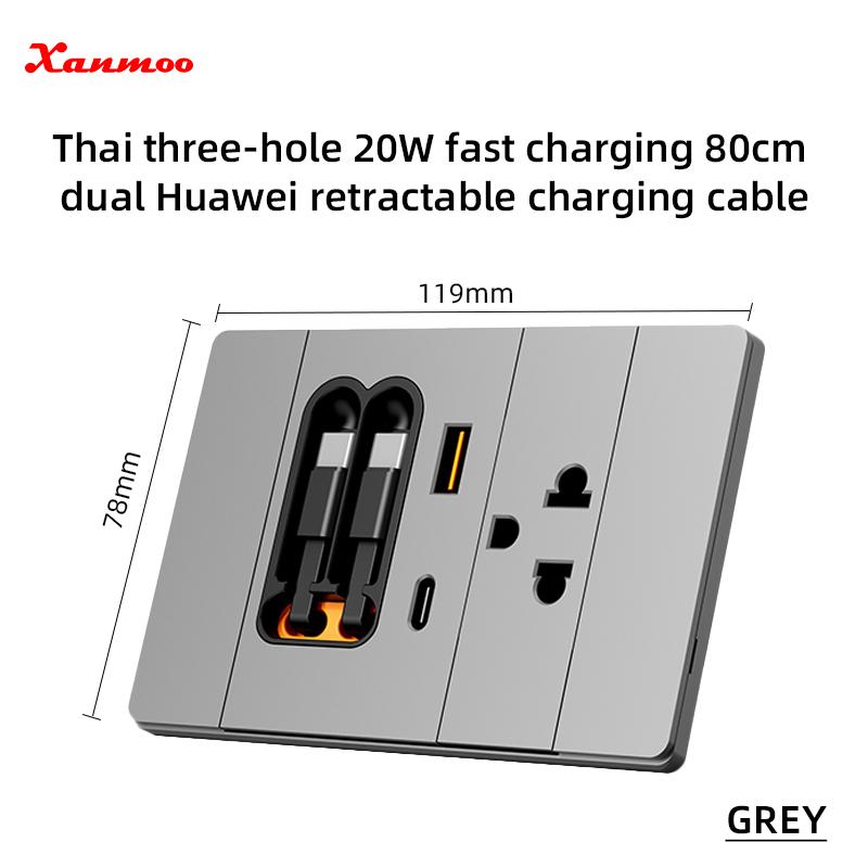 Тип 118 Американский/Таиландский Универсальный Стандарт с USB/Type-c/Выключателем Света и Розетками Настенные Выключатели и Розетки