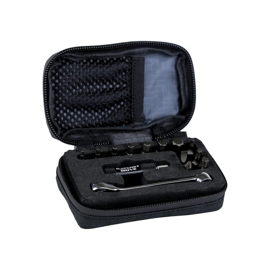 Японский набор инструментов для велосипеда LEZYNE RATCHET KIT Bits Soft Case Black [оригинальный продукт] [в комплекте шестигранник/звездочка/плюс/минус]
