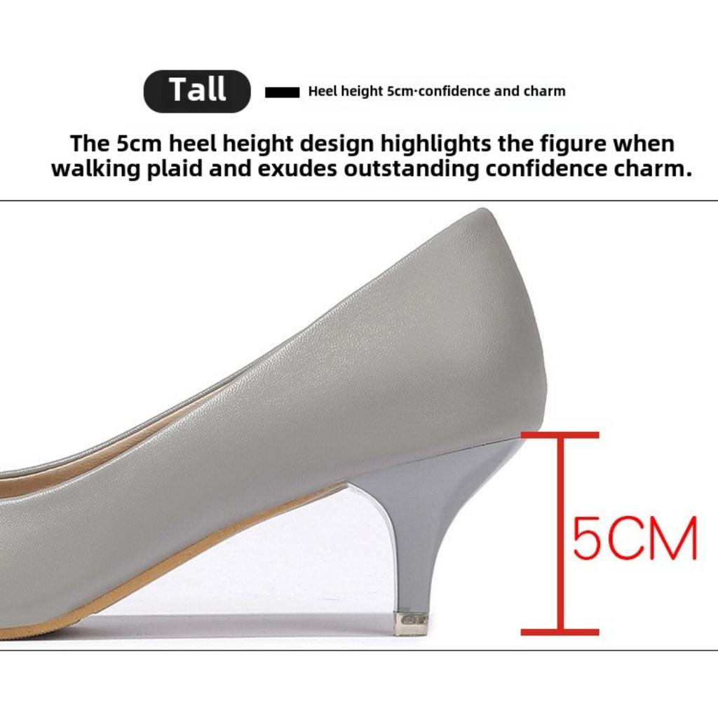 Женские элегантные черные туфли на среднем каблуке, остроносые шпильки, верх из искусственной кожи, резиновая подошва, легкие - размер 35-43