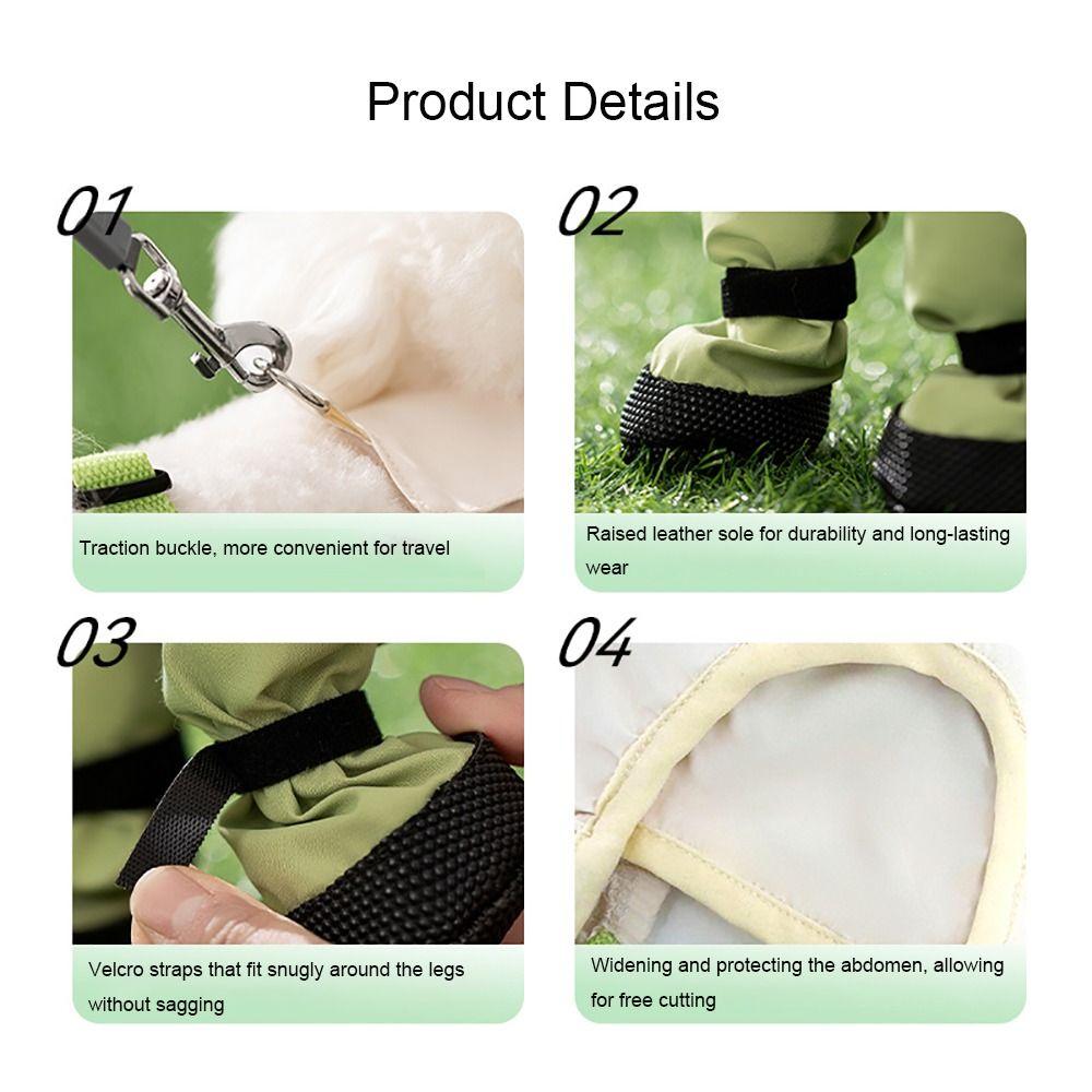 Back Adjustable Dog Four-Legged Pants Full Leg Protection Dog Boot Leggings  Pet Strolling