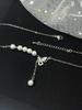 Silver-Plated Butterfly Pearl Tassel Necklace Elegant Cat's Eye Stone Lockbone Chain Feminine Chic Gift for Girlfriend