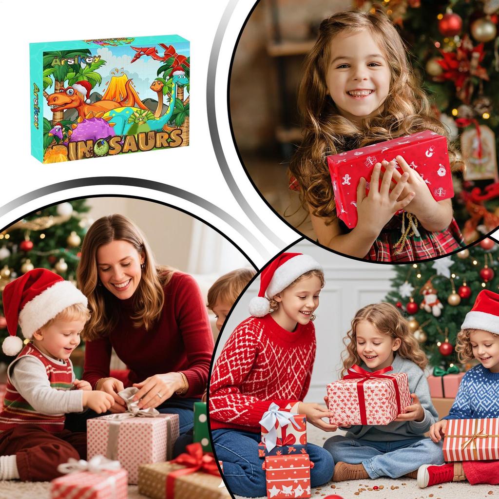 Countdown Calendar 24 Days Toy Advent Dinosaur Playset For Kids Christmas Play Collection Learning Party