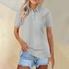 Women's Fashion Casual Lapel Short Sleeve Solid Color Shirt Women's Button Up Tops