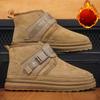 Мужские зимние ботинки, новые повседневные универсальные хлопковые ботинки, нескользящие, дышащие, с флисовой подкладкой, теплые короткие ботинки, хлопковая обувь