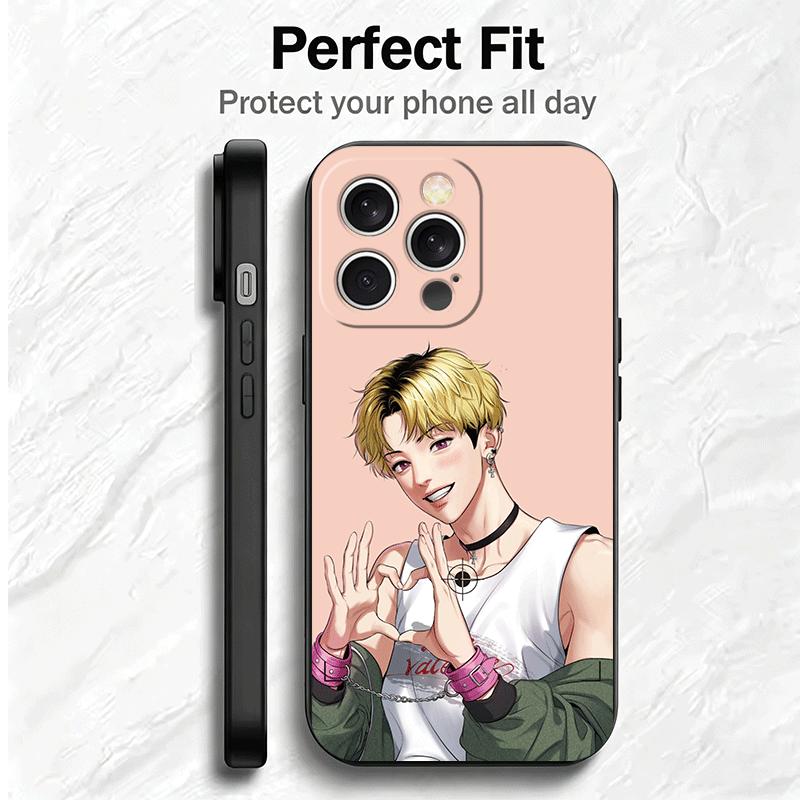 B-J A-Alex Аниме Мягкий Чехол для Телефона для iPhone 16 16E 17 Air 15 Pro Max 14 Plus 13 Mini 11 12 7 Черная Крышка Задняя Панель
