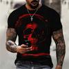 Summer Men's Fashion Casual O Neck Vintage T Shirt Clothing 3d Horror Skull Print T Shirt Harajuku Oversized Short Sleeve Top