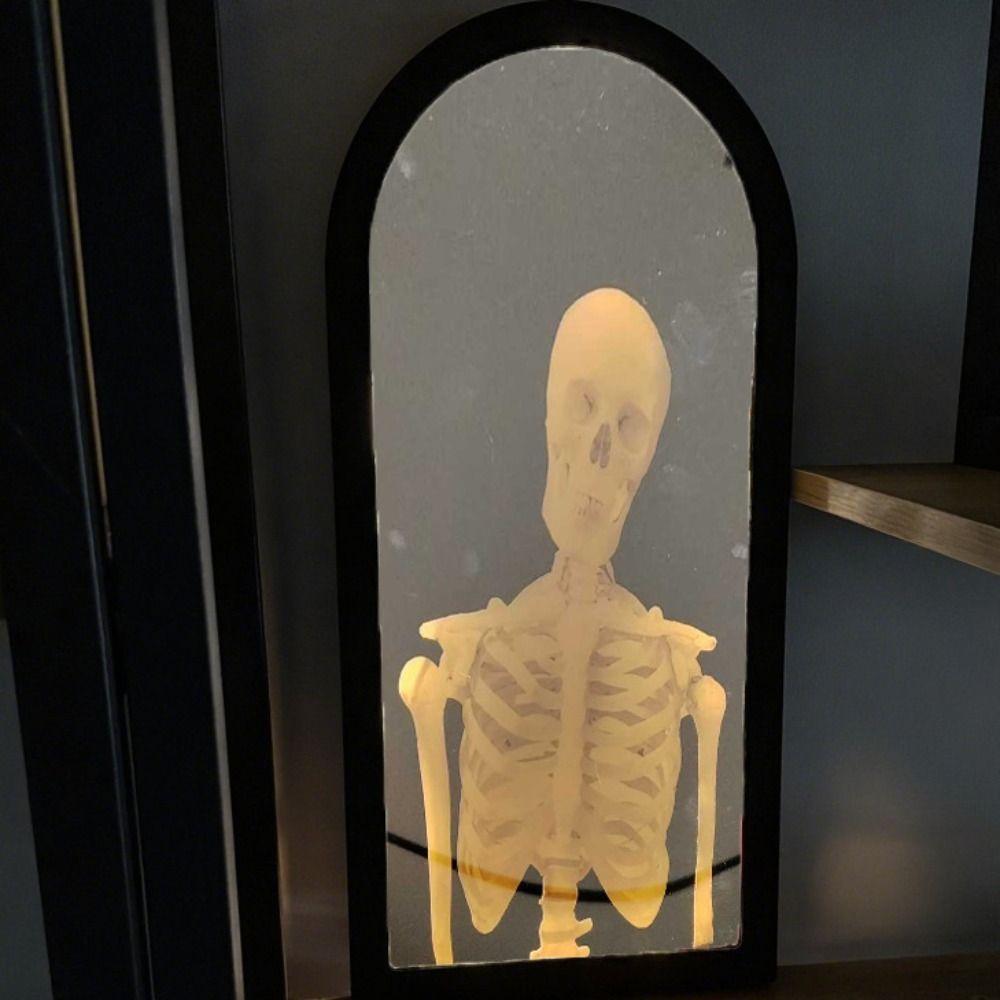 USB Ghost Hologram Mirror Light Up Holographic Mirror Decor Scary Ghost Illusion Mirror Home Wall