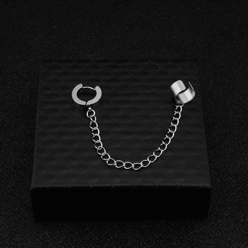 Корейские серьги цепочка титановая сталь