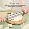 Stainless Steel Seamless Rolling Pin for Dough, Dumplings, and Noodles