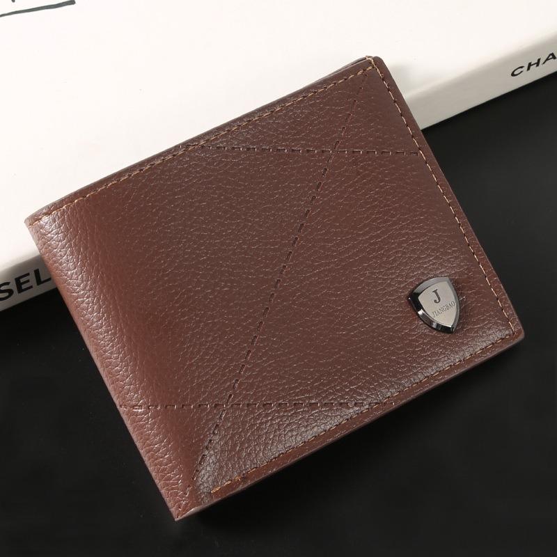 New Men's Wallet Men's Short Multi-Card Position Fashion Casual Wallet Men's Green Thin Two-fold Horizontal Soft Wallet