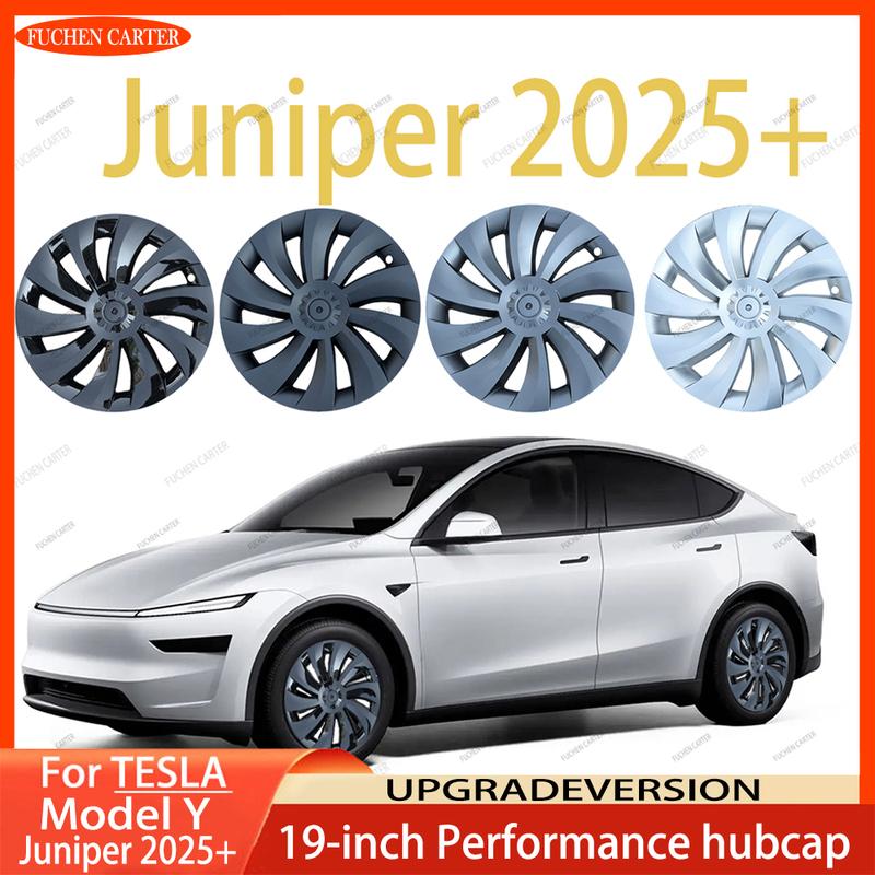 For Tesla Model Y Juniper 2025+ 4PCS Hub Cap19 Inch Car Replacement Wheel Cap Performance Automobile Hubcap Cover Accessories