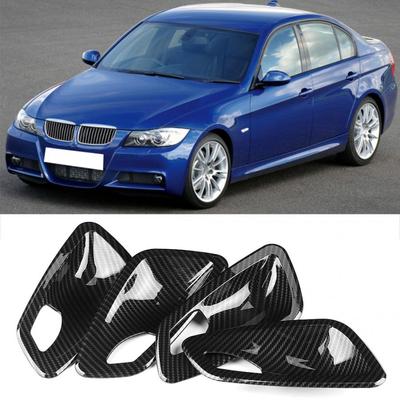 Внутренняя дверная ручка, накладка на чашу, подходит для BMW E90 3 серии 2005, 2006, 2007, 2008, 2009, 2010, 2012, 4 шт., углеродное волокно