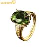 Классическое роскошное овальное кольцо с зеленым цирконом, женские ювелирные изделия, свадебный подарок для вечеринки