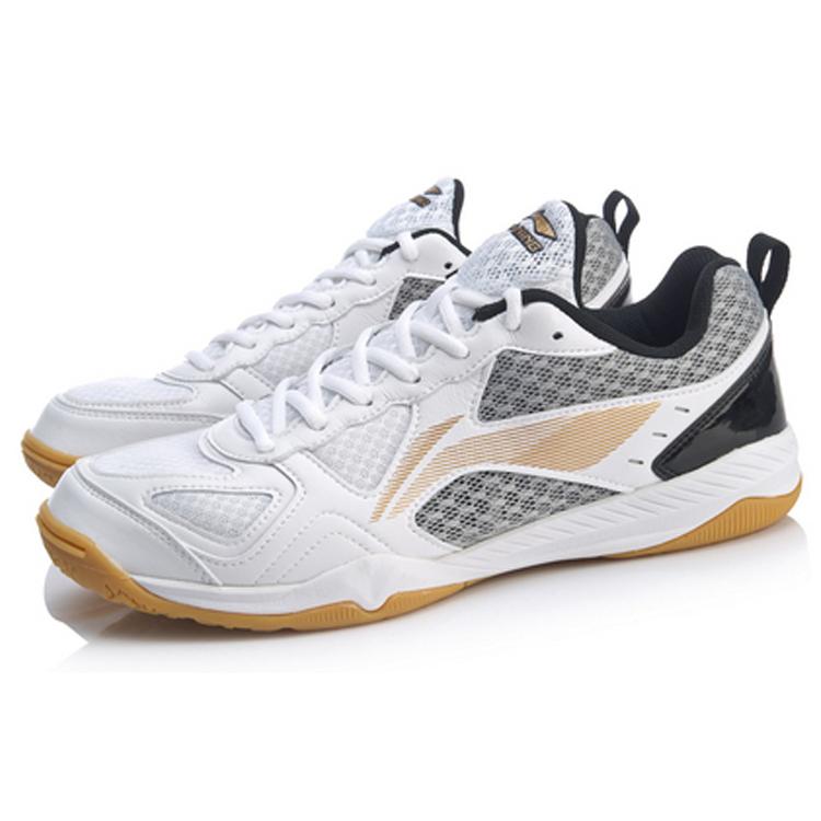 Li Ning Удобные износостойкие дышащие низкие мужские кроссовки для настольного тенниса Черно-белые APTP001-4