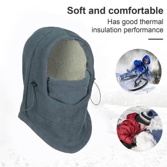 Женская зимняя шапка-балаклава со встроенным шарфом, толстая, теплая, Polar, двухслойная, ветрозащитная, регулируемая, полная защита, для холодной погоды, для велоспорта, катания на лыжах
