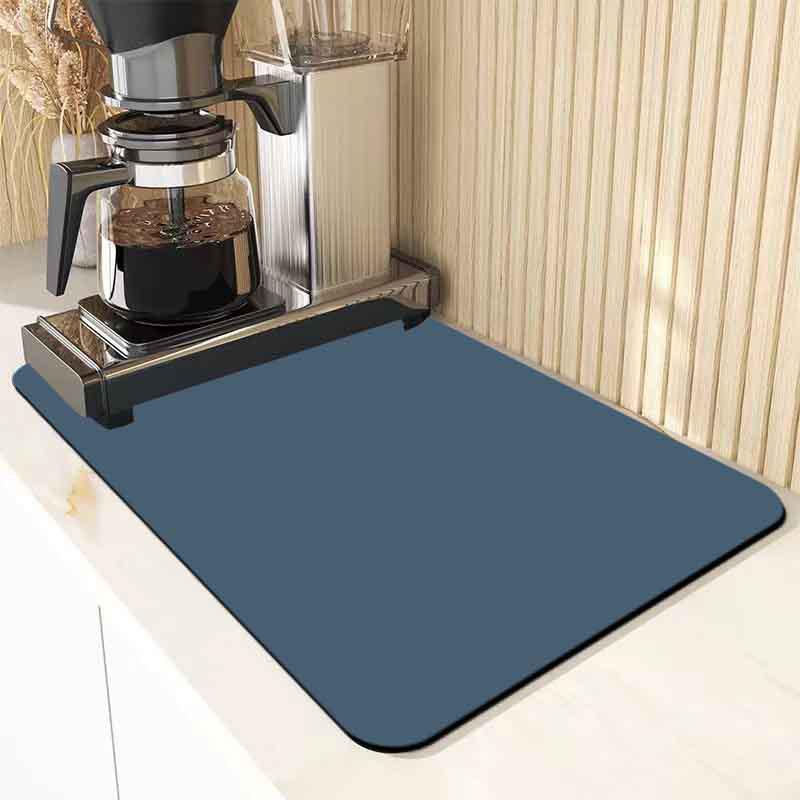 Minimalist Solid Color Absorbent Quick-Dry Coffee Maker Mat for Kitchen Countertops and Dining Tables