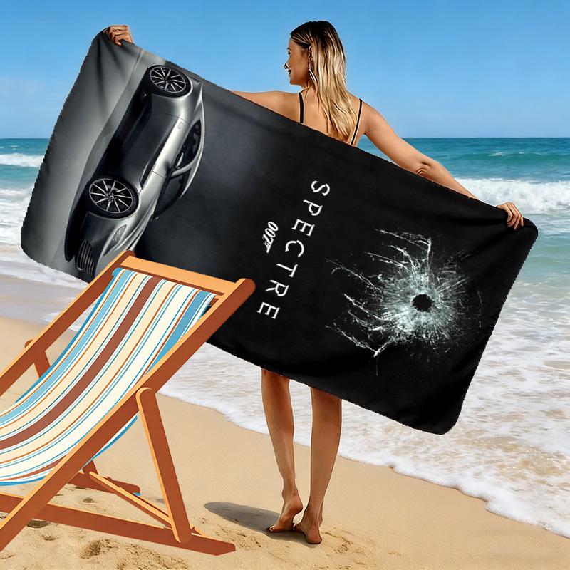 007: Spectre - Espionage Action beach towel Portable for travel soft Outdoor pool towel seaside swim Travel and vacation towels Comfort