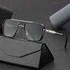 Trendy Metal Square Steampunk Sunglasses Custom Logo  Metal Shades Sun Glasses