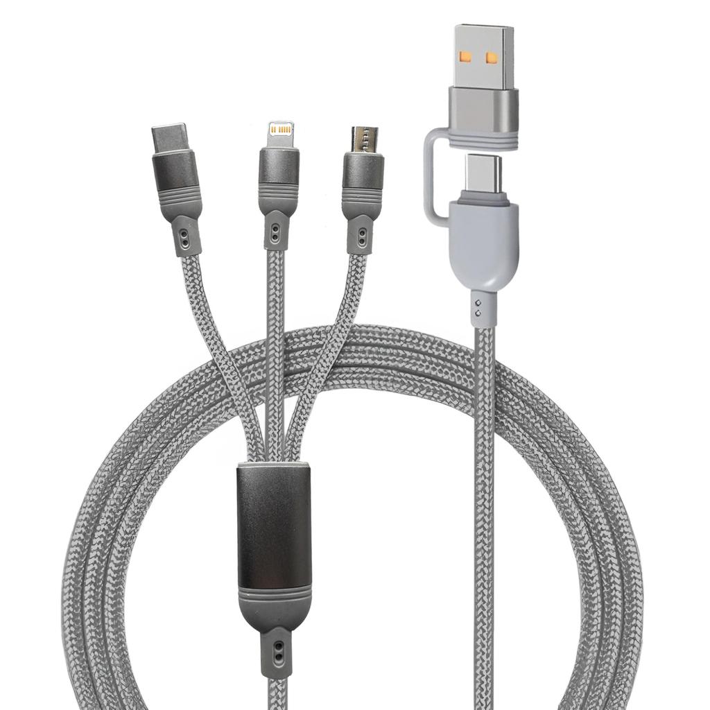 Зарядный кабель 1,2 м 3 в 1 USB Type C Многопортовый Micro кабель Для iPhone 15 14 13 12 Samsung Galaxy Xiaomi Redmi