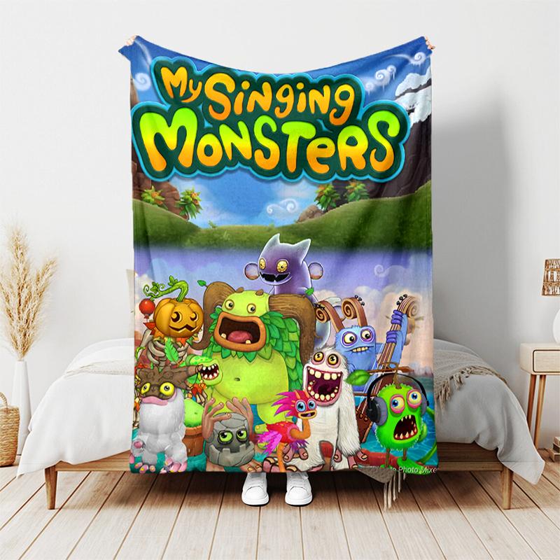 1pc Blanket My Singing Monsters1 Print Design, Lightweight Blanket for Sofa, Bed- Soft &Warm, Gift for All Seasons like Christmas, Halloween
