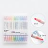 12 Pcs Mild Color Milk Liner Highlighter Pen Dual-side Writing Fluorescent Marker Drawing Tool A6103