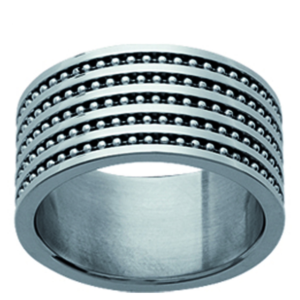 Silver 'Choreography' Steel Ring - 12 Mm