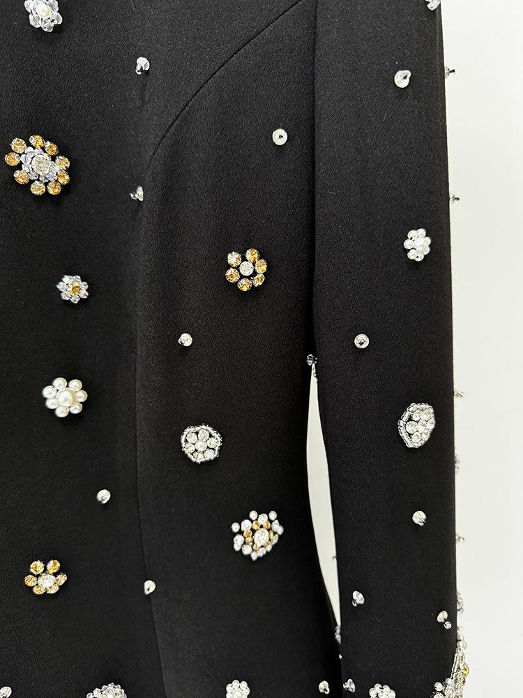 2024 Европейская и американская мода Star Fashion Бисеро-бриллиантовое облегающее длинное платье
