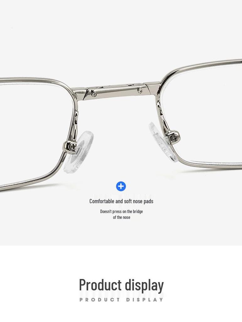 High-Definition Folding Reading Glasses - Metal Alloy Full-Frame, Anti-Fatigue Goggles, Easy To Carry